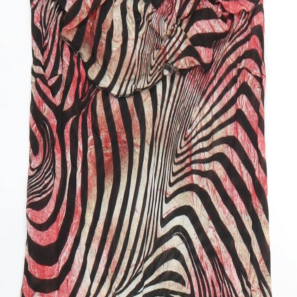 ana alcazar Womens Red Geometric Polyester Slip Dress Size S Scoop Neck Pullover