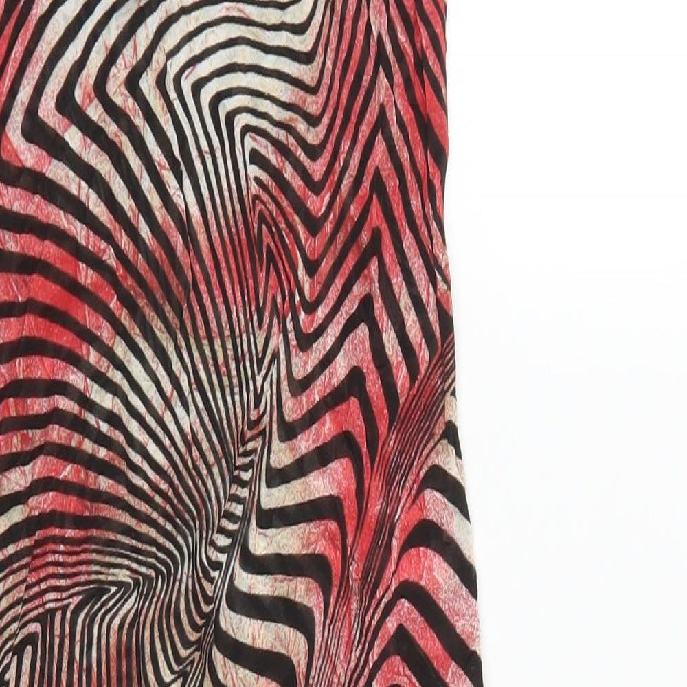 ana alcazar Womens Red Geometric Polyester Slip Dress Size S Scoop Neck Pullover