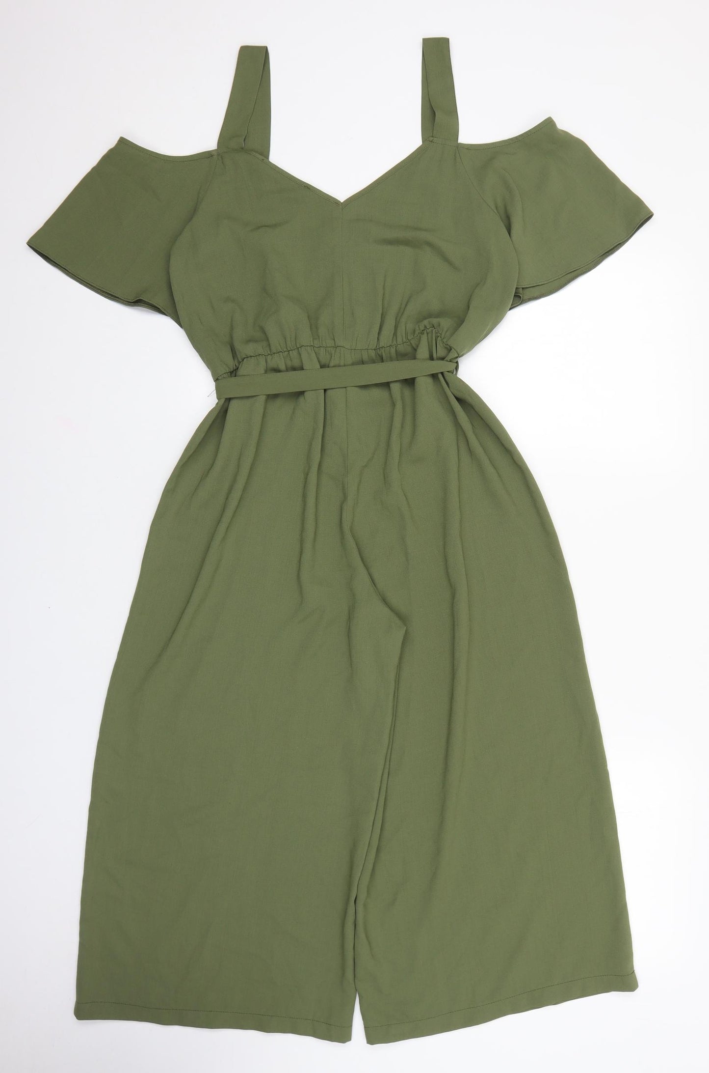 George Womens Green Polyester Jumpsuit One-Piece Size 8 L20 in Button