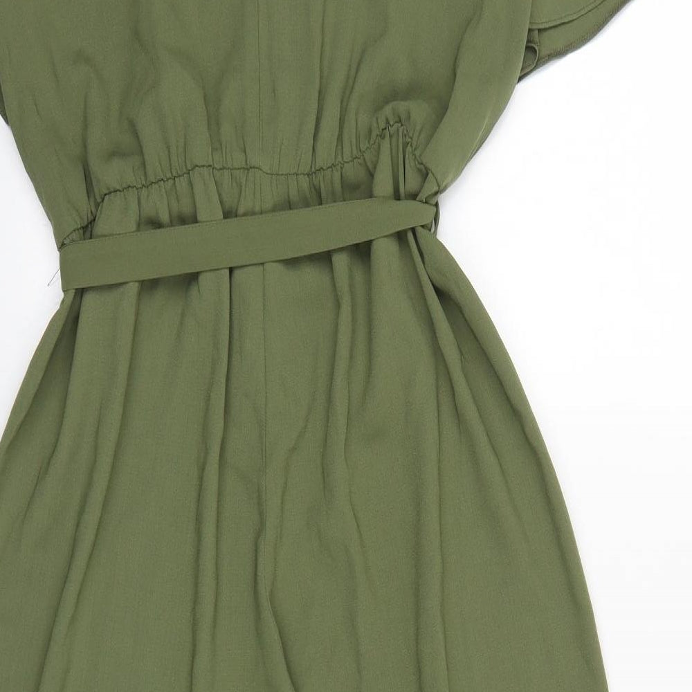 George Womens Green Polyester Jumpsuit One-Piece Size 8 L20 in Button