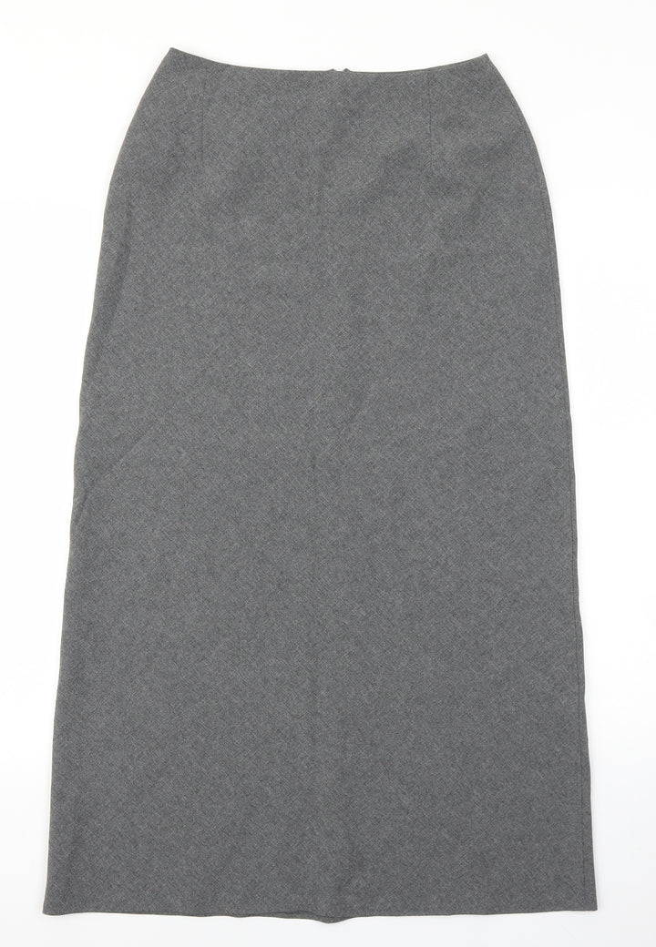 essence Womens Grey Polyester A-Line Skirt Size 12 Zip
