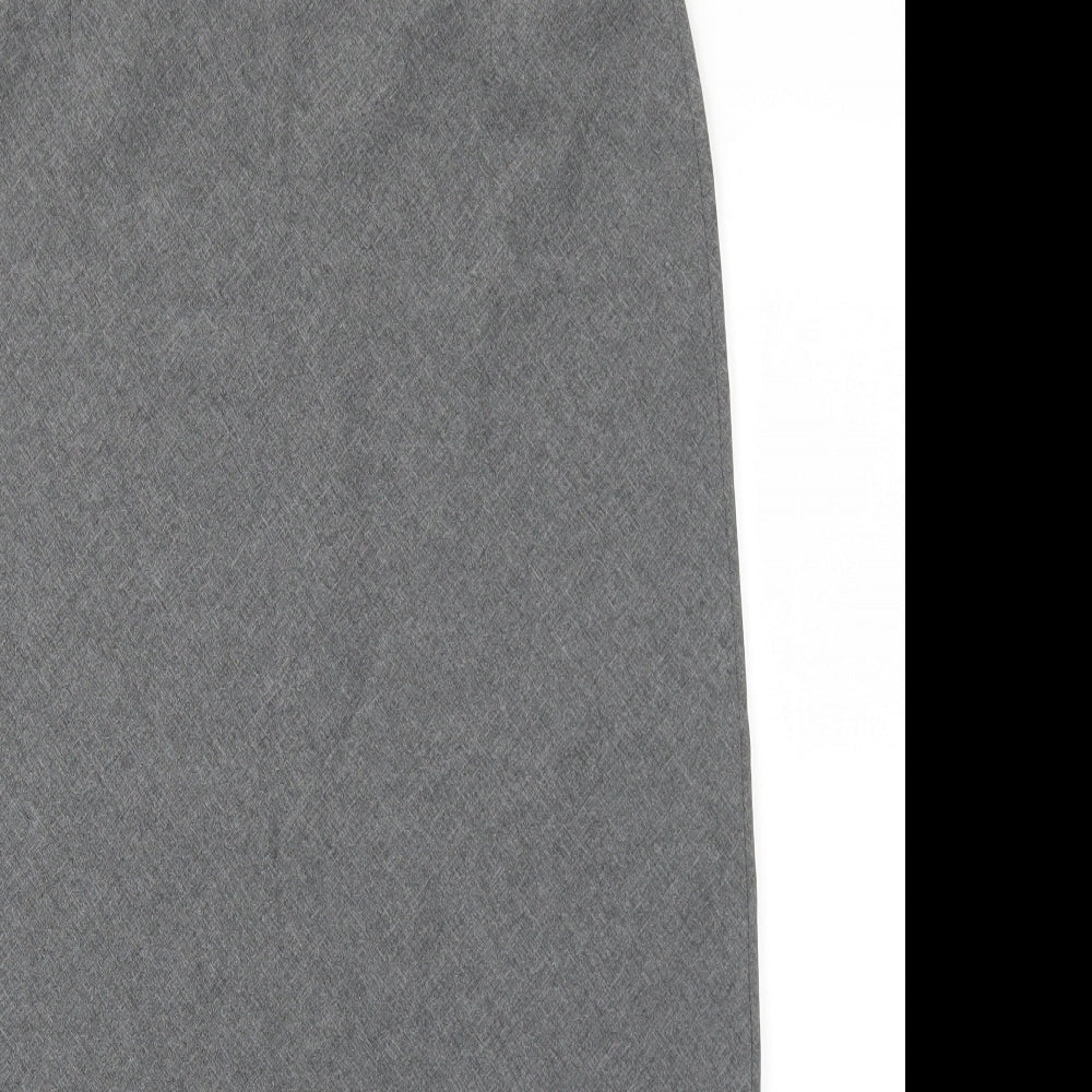 essence Womens Grey Polyester A-Line Skirt Size 12 Zip