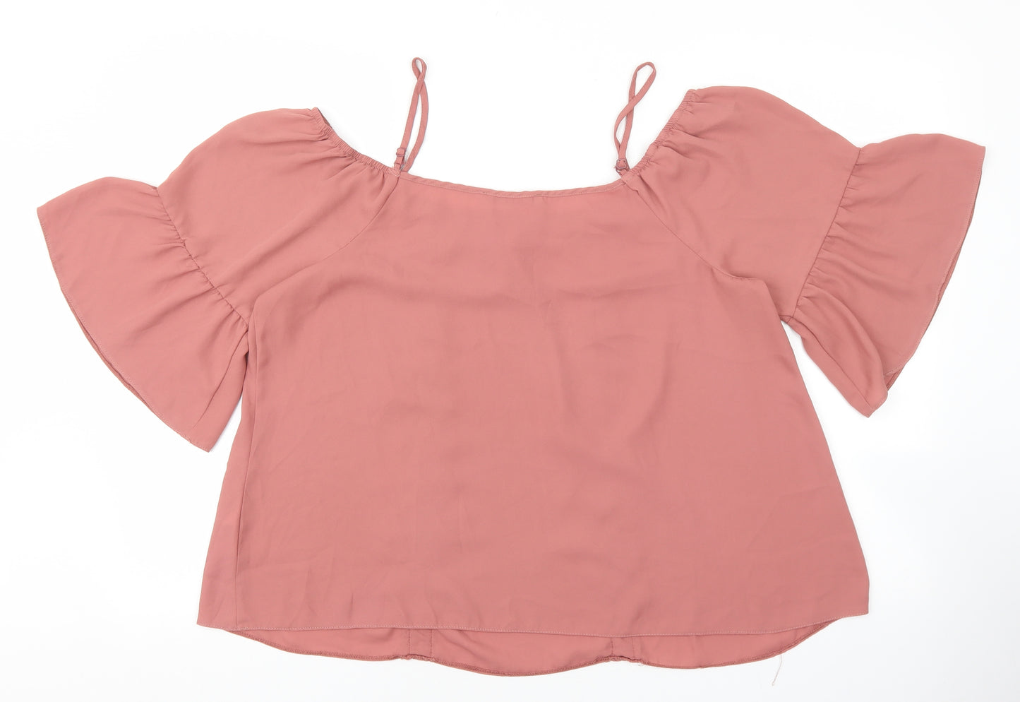 George Womens Pink Polyester Basic Blouse Size 16 Off the Shoulder - Lace Detail