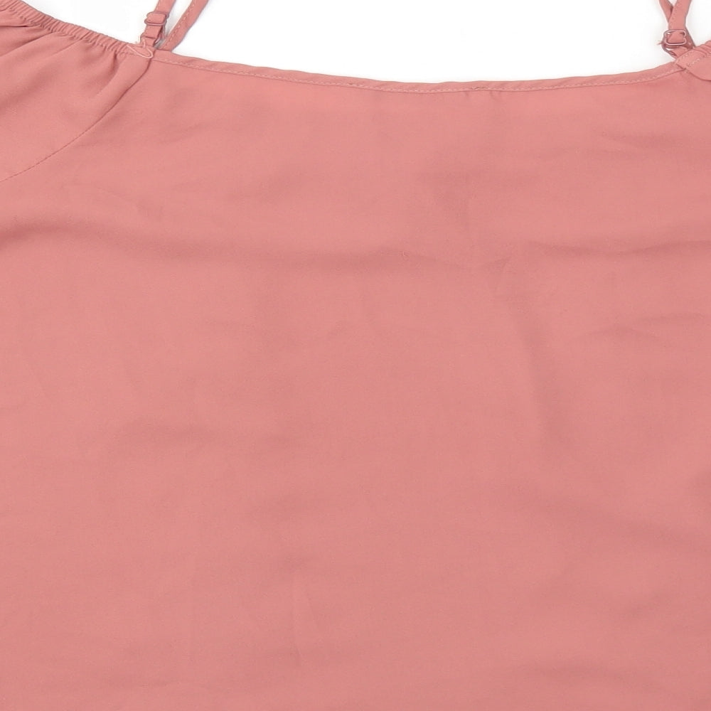 George Womens Pink Polyester Basic Blouse Size 16 Off the Shoulder - Lace Detail