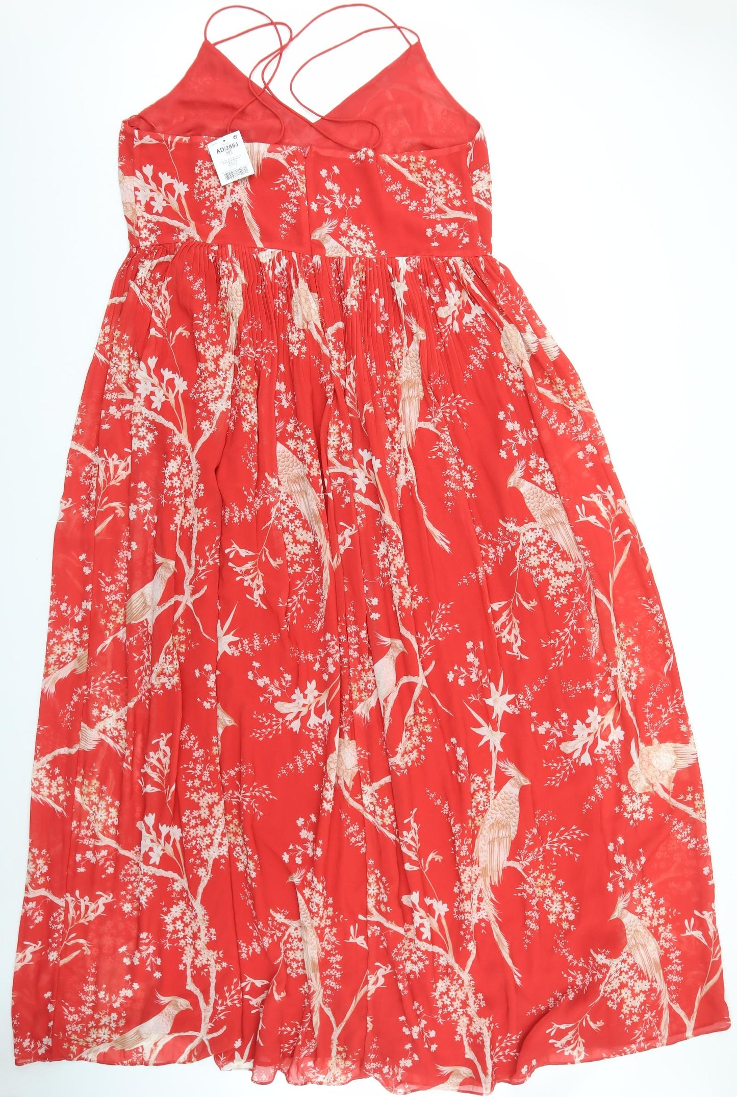 NEXT Womens Red Geometric Polyester A-Line Size 20 V-Neck Zip