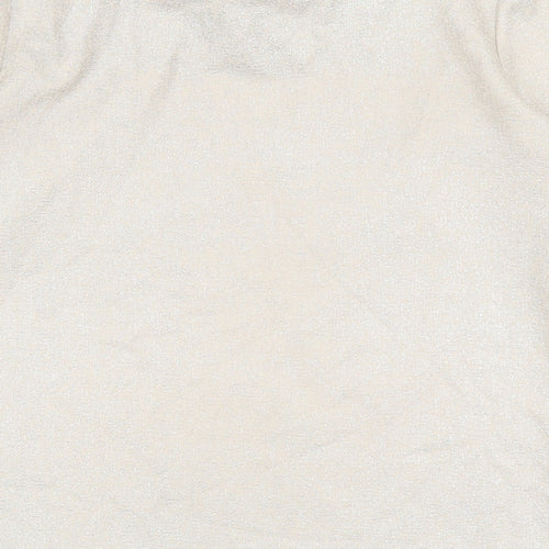Papaya Womens Gold Polyester Basic T-Shirt Size 8 Boat Neck