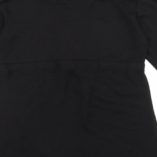 Primark Womens Black Polyester Pencil Dress Size 12 V-Neck Button