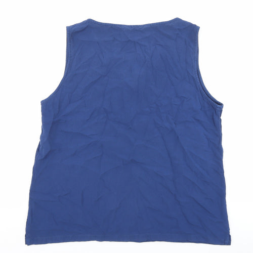 Joie de Vivre Womens Blue Viscose Basic Tank Size 14 V-Neck