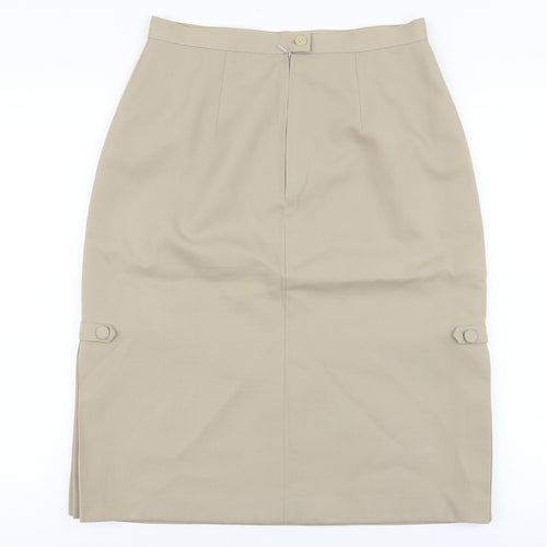 Pola Womens Beige Polyester Straight & Pencil Skirt Size 14 Zip
