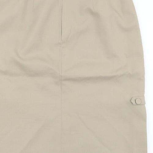 Pola Womens Beige Polyester Straight & Pencil Skirt Size 14 Zip