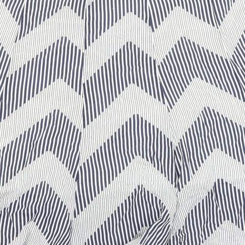 Coast Womens Blue Geometric Cotton A-Line Skirt Size 12 Zip