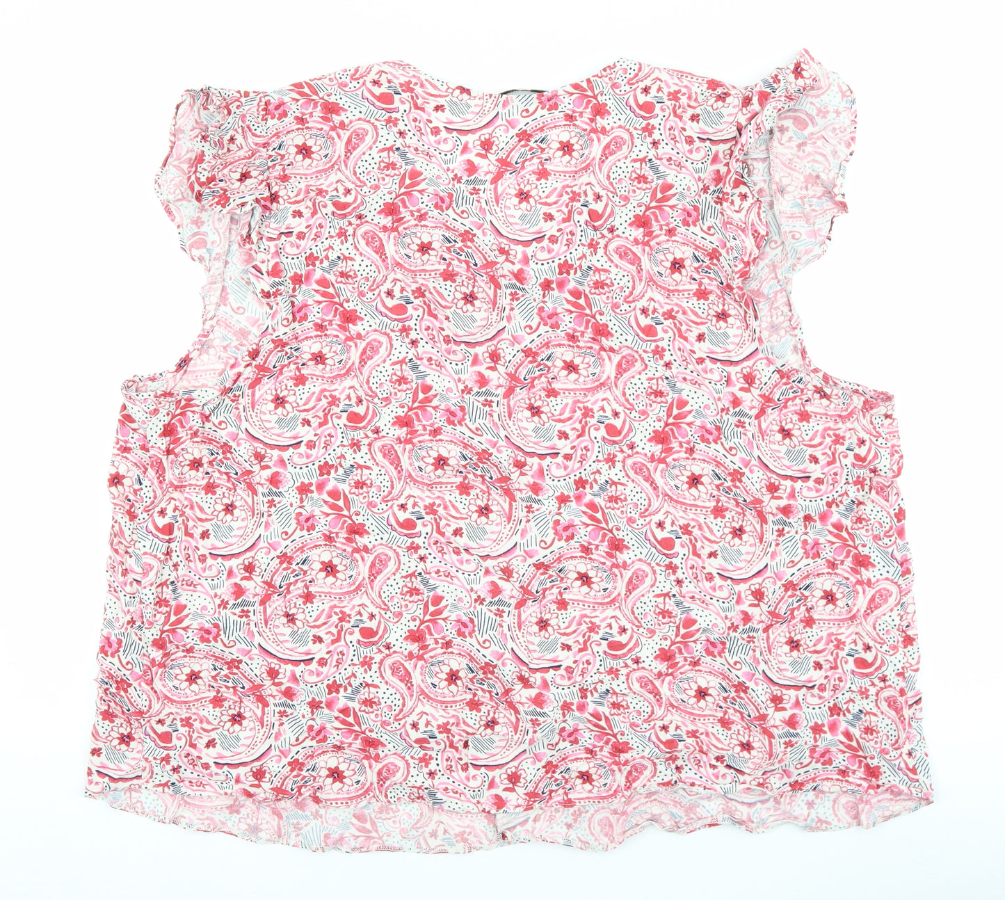 TU Womens Multicoloured Paisley Viscose Basic Blouse Size 26 V-Neck