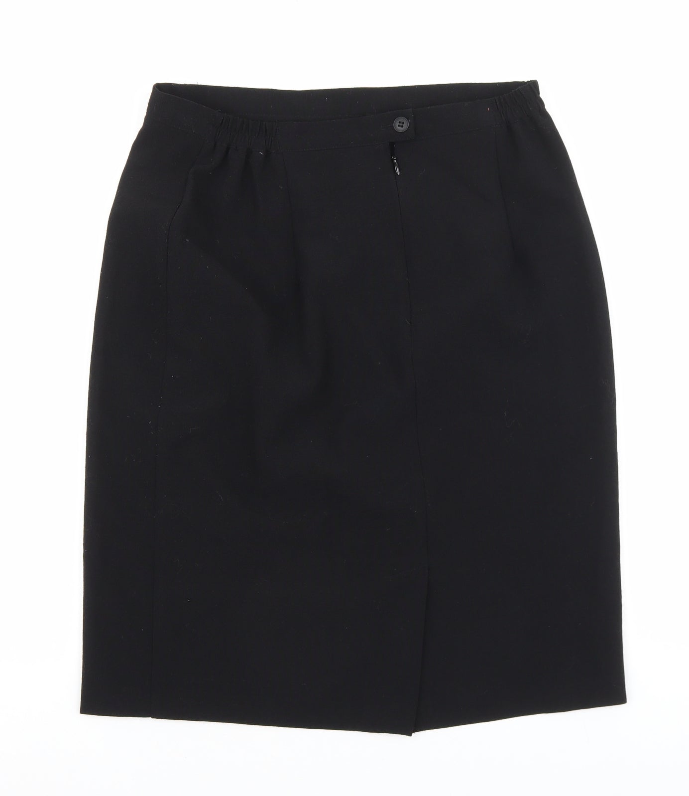 Tallissime Boutique Womens Black Polyester Straight & Pencil Skirt Size 40 Zip