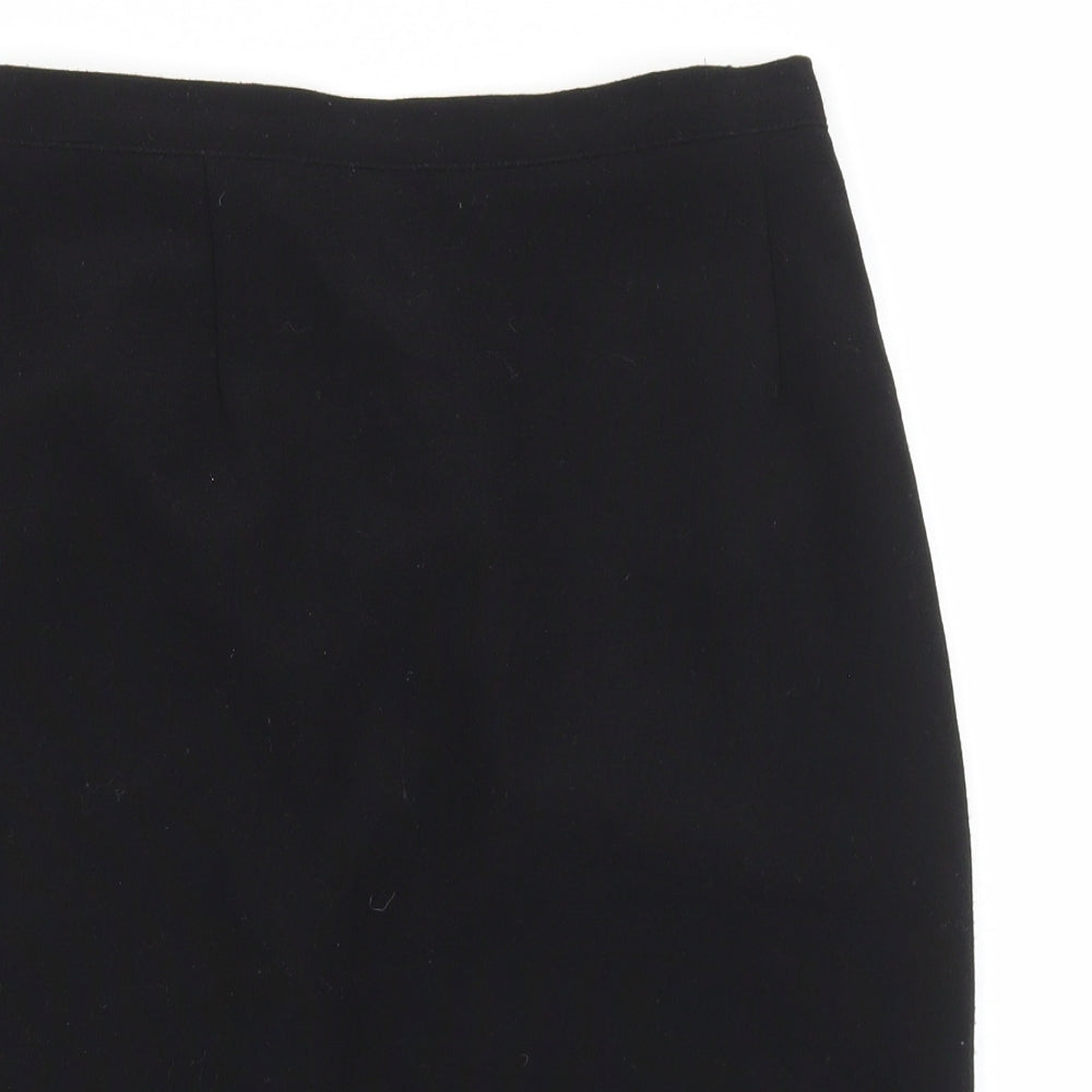 Tallissime Boutique Womens Black Polyester Straight & Pencil Skirt Size 40 Zip