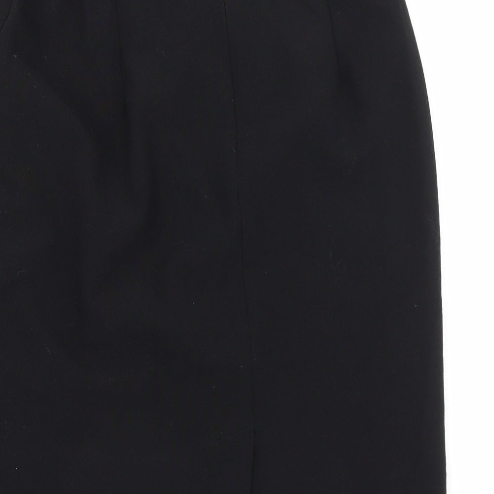 Tallissime Boutique Womens Black Polyester Straight & Pencil Skirt Size 40 Zip