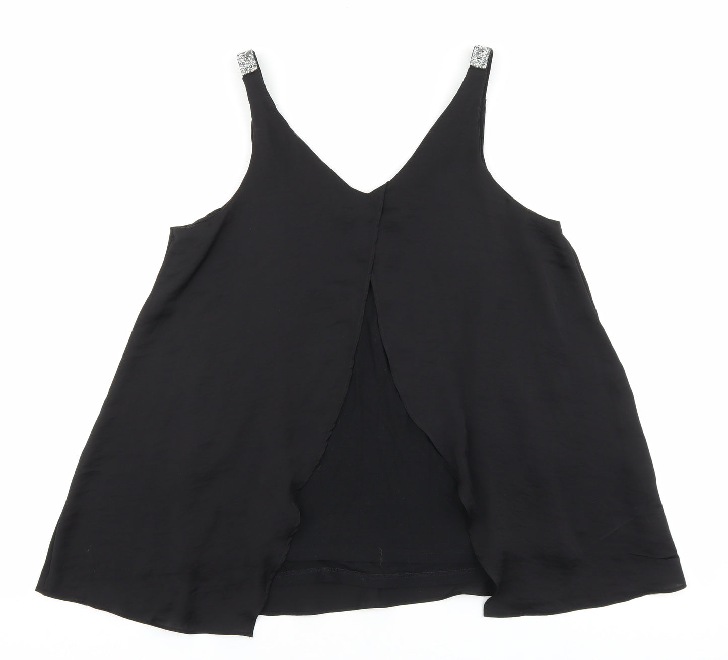 NEXT Womens Black Polyester Camisole Tank Size 12 V-Neck