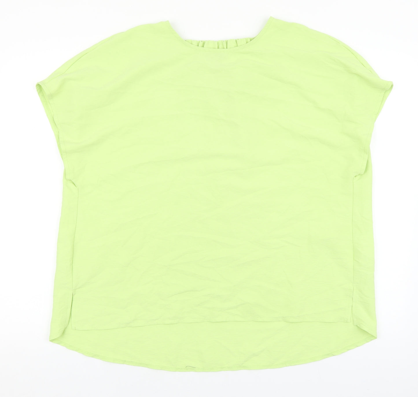 Primark Womens Green Polyester Basic T-Shirt Size 12 Round Neck