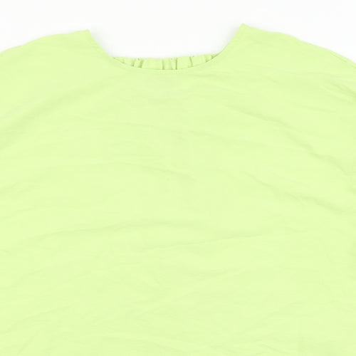 Primark Womens Green Polyester Basic T-Shirt Size 12 Round Neck