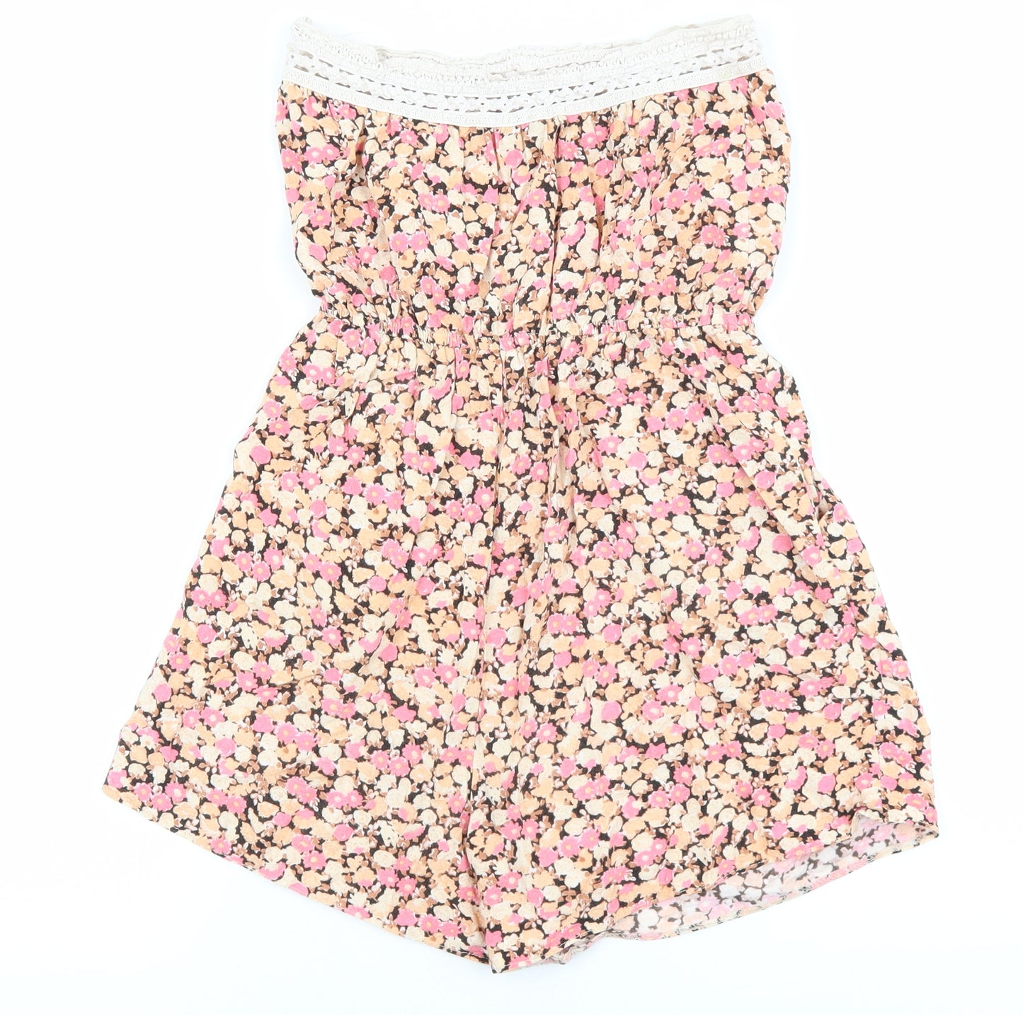 New Look Womens Multicoloured Floral Polyester Playsuit One-Piece Size 8 Pullover