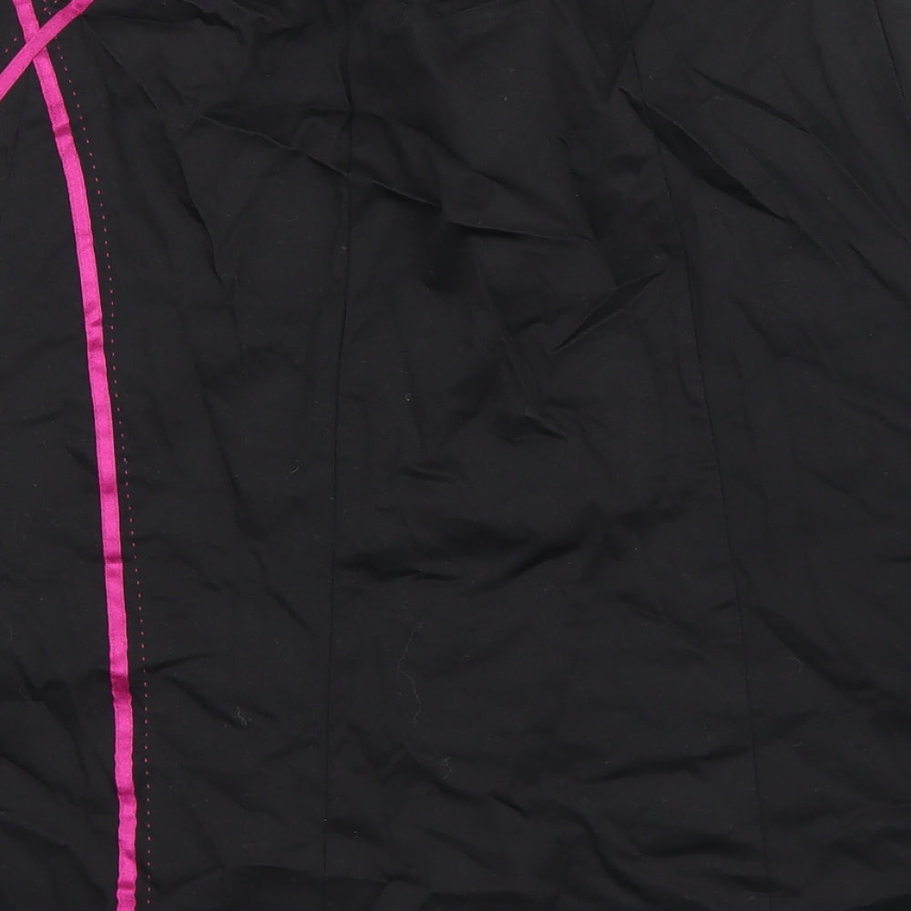 George Womens Black Cotton A-Line Skirt Size 30 Zip