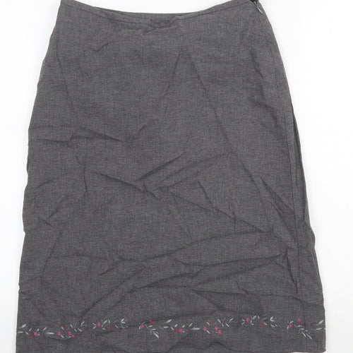Gap Womens Grey Floral Viscose A-Line Skirt Size XS Zip
