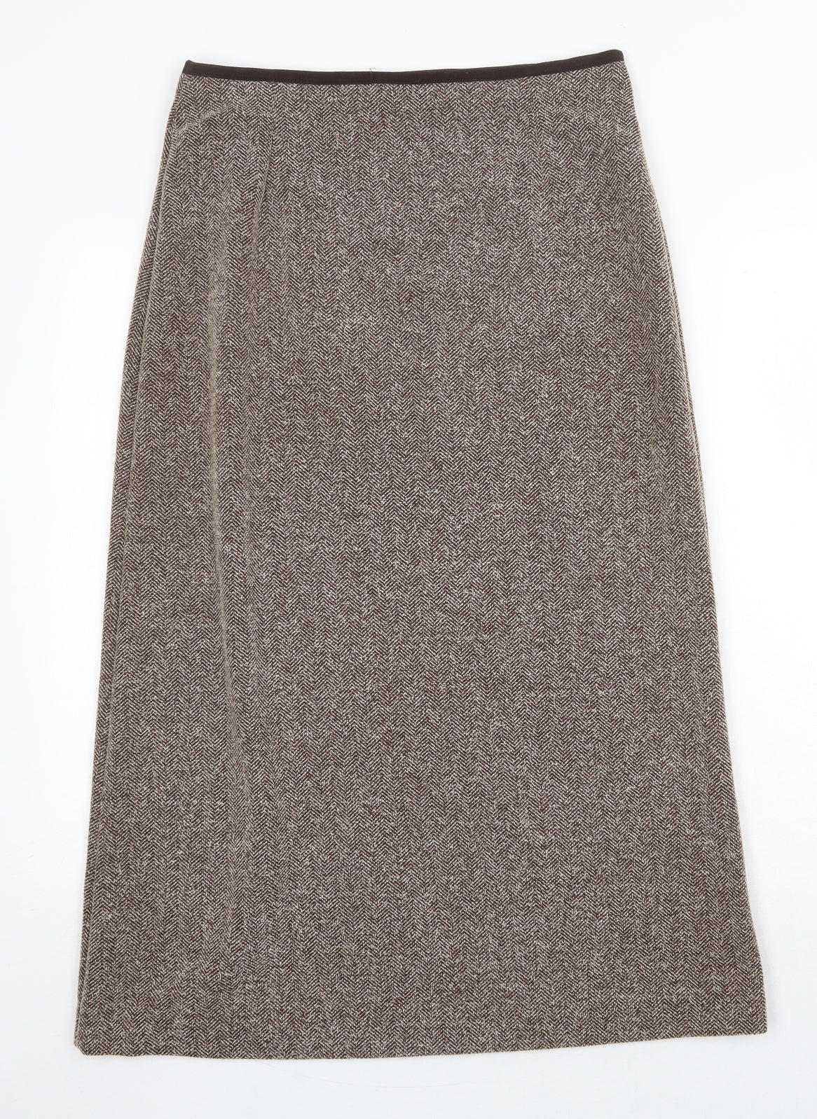 Preworn Womens Brown Polyester A-Line Skirt Size 32 in