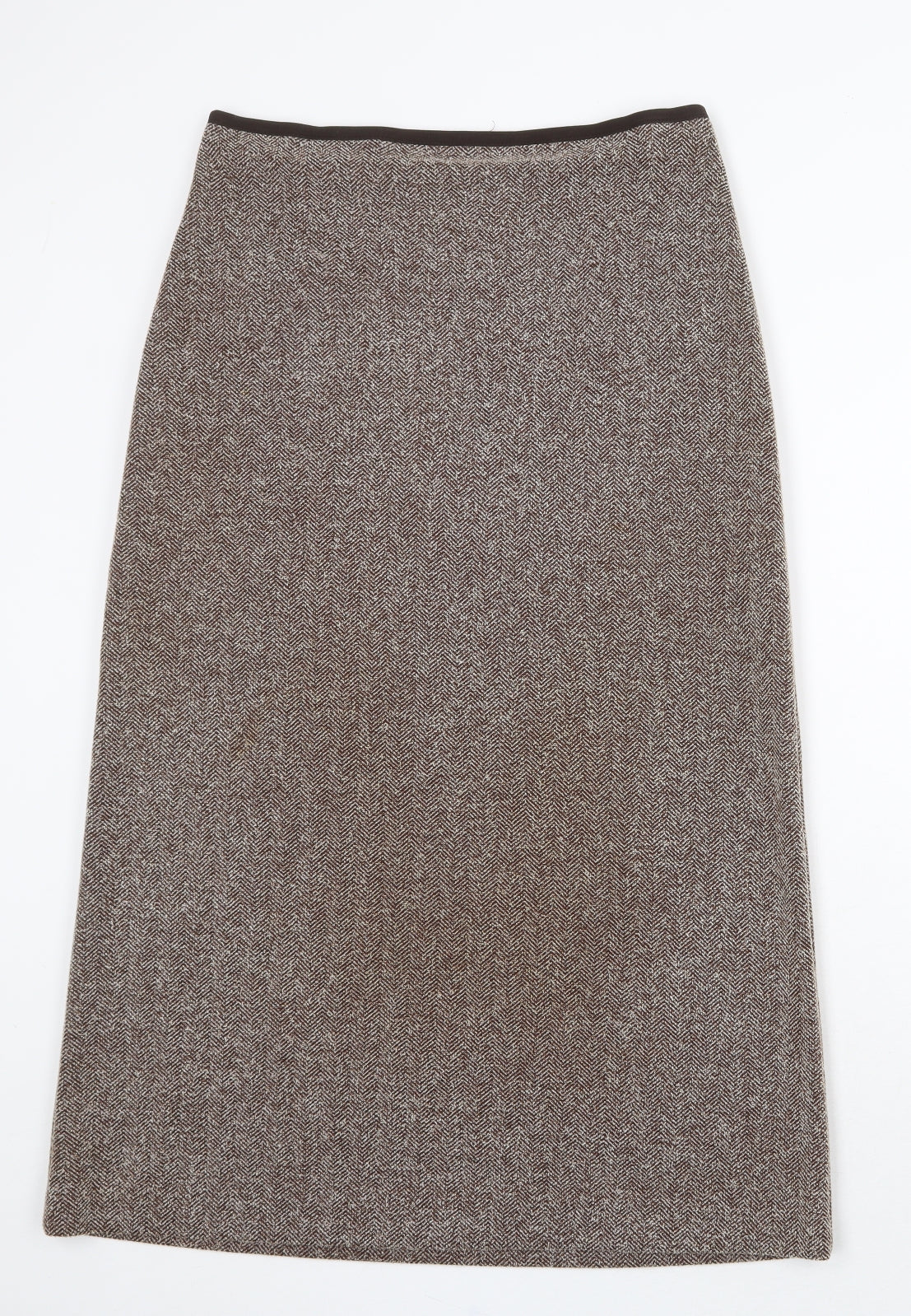 Preworn Womens Brown Polyester A-Line Skirt Size 32 in