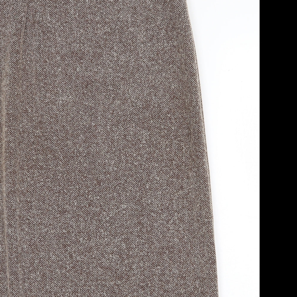 Preworn Womens Brown Polyester A-Line Skirt Size 32 in