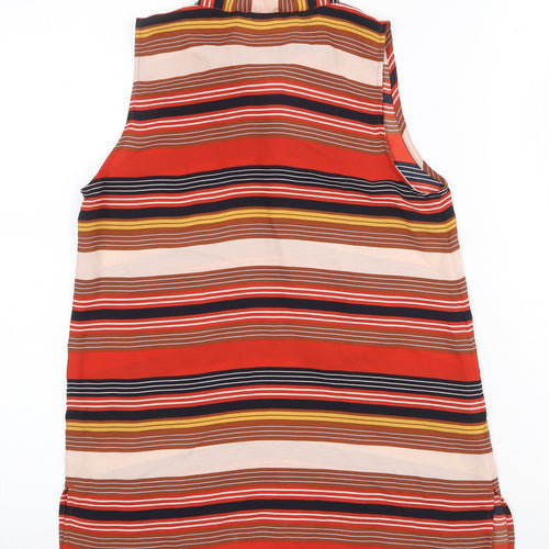 LOFT Womens Multicoloured Striped Polyester Basic Tank Size 2XS Round Neck