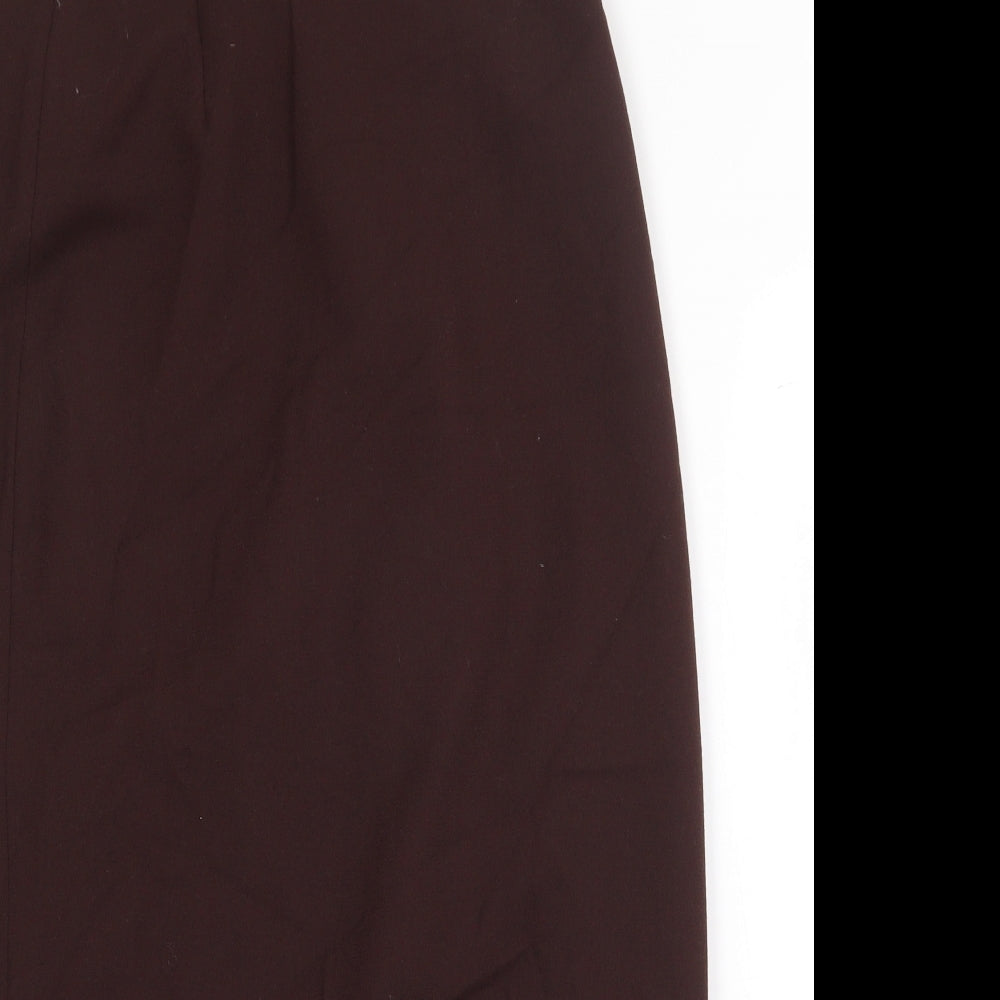 Katy Baker Womens Brown Polyester Straight & Pencil Skirt Size 16 Zip