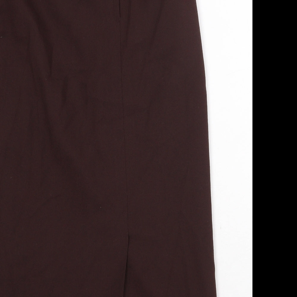 Katy Baker Womens Brown Polyester Straight & Pencil Skirt Size 16 Zip