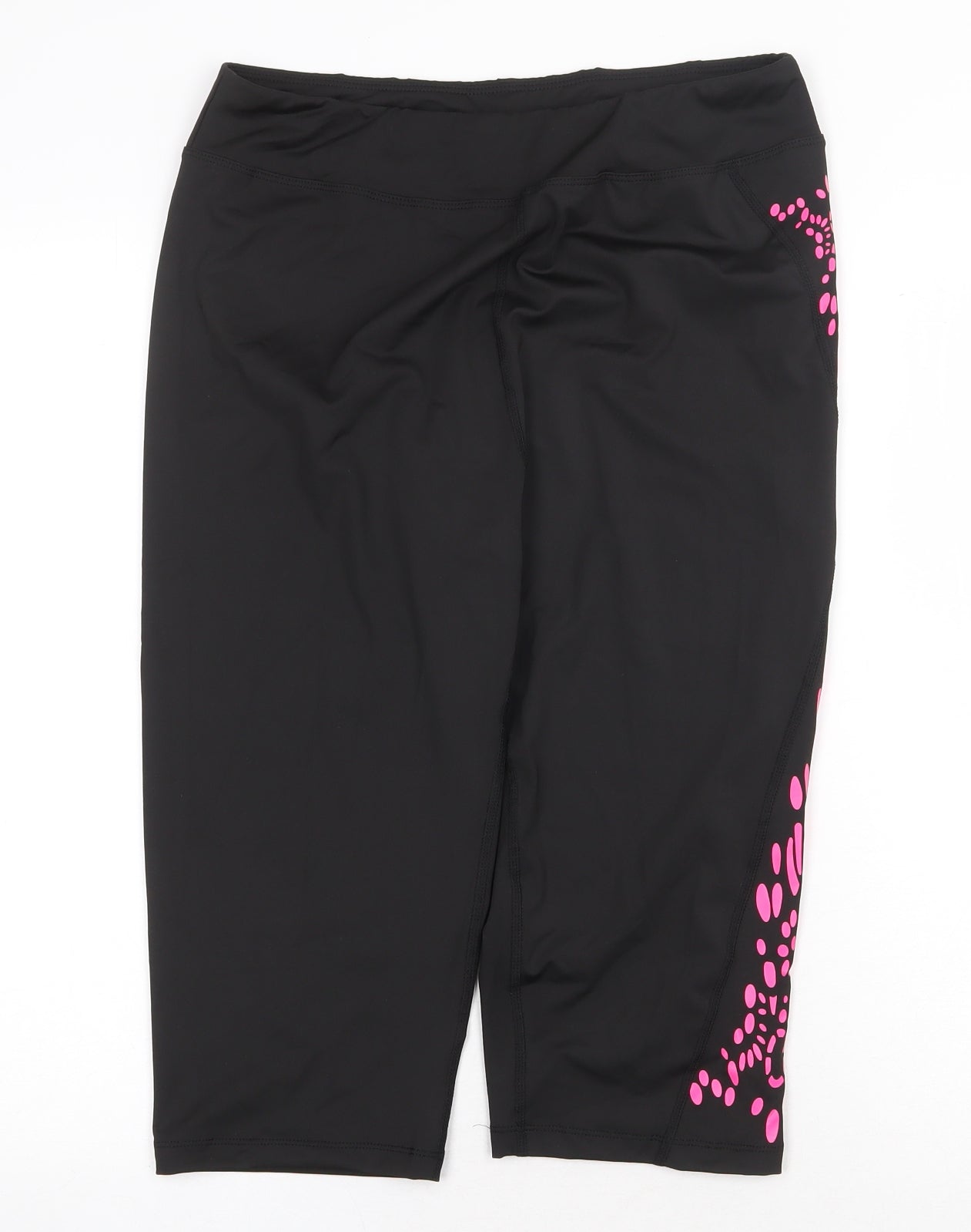 SheIn Womens Black Spotted Polyester Cropped Leggings Size XL Regular Pullover