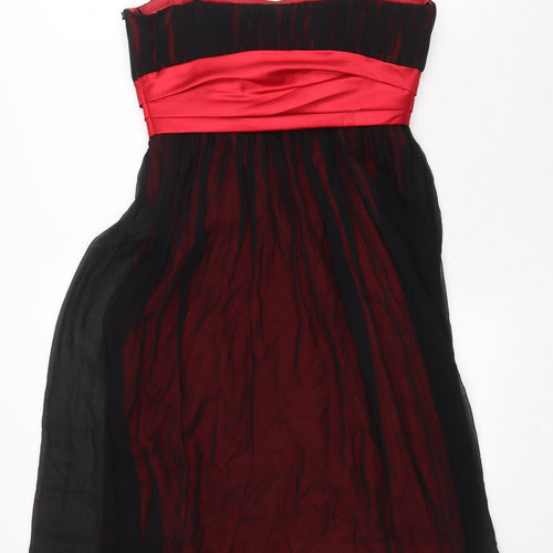 Libra Womens Black Silk A-Line Size 10 Sweetheart Zip - Brooch