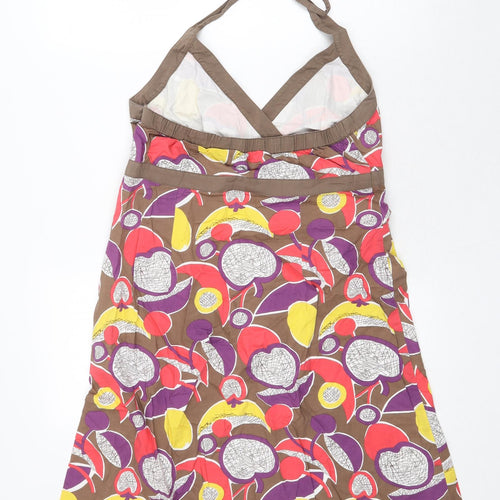 Boden Womens Multicoloured Geometric 100% Cotton A-Line Size 12 Halter Zip