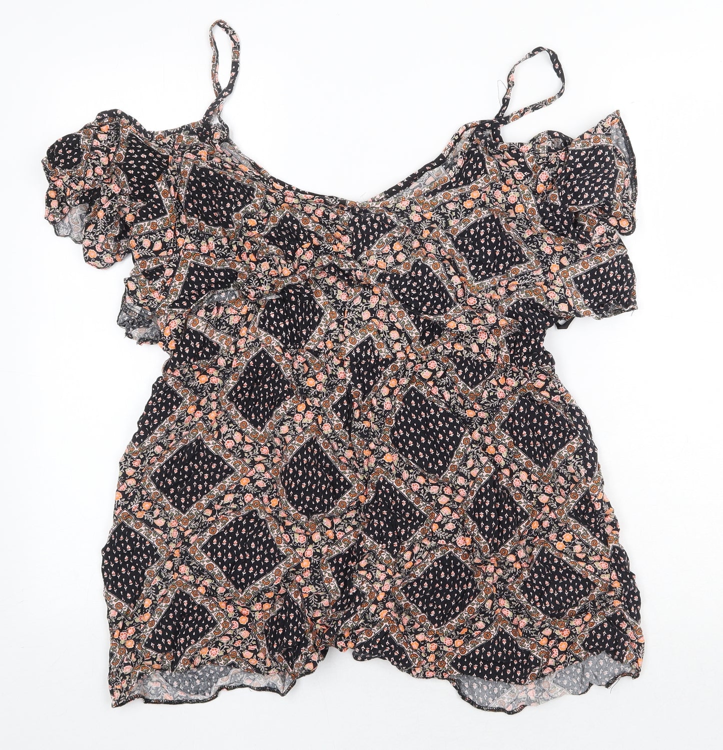 Atmosphere Womens Multicoloured Herringbone Viscose Playsuit One-Piece Size 20 Pullover