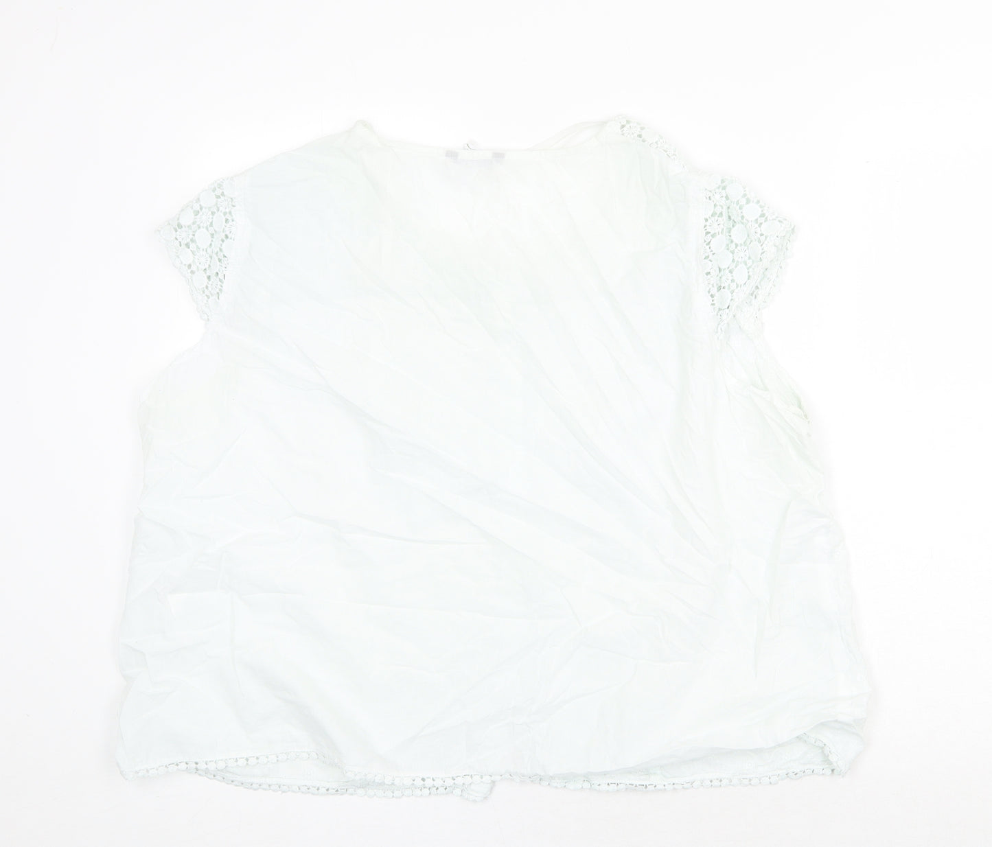 Roman Womens Green 100% Cotton Basic Blouse Size 20 Scoop Neck