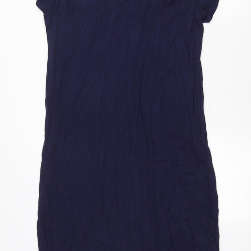 F&F Womens Blue Polyester Shift Size 12 V-Neck Pullover