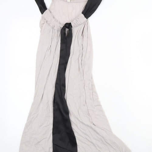 Mise Womens Grey Polyester Trapeze & Swing Size 8 Scoop Neck Pullover