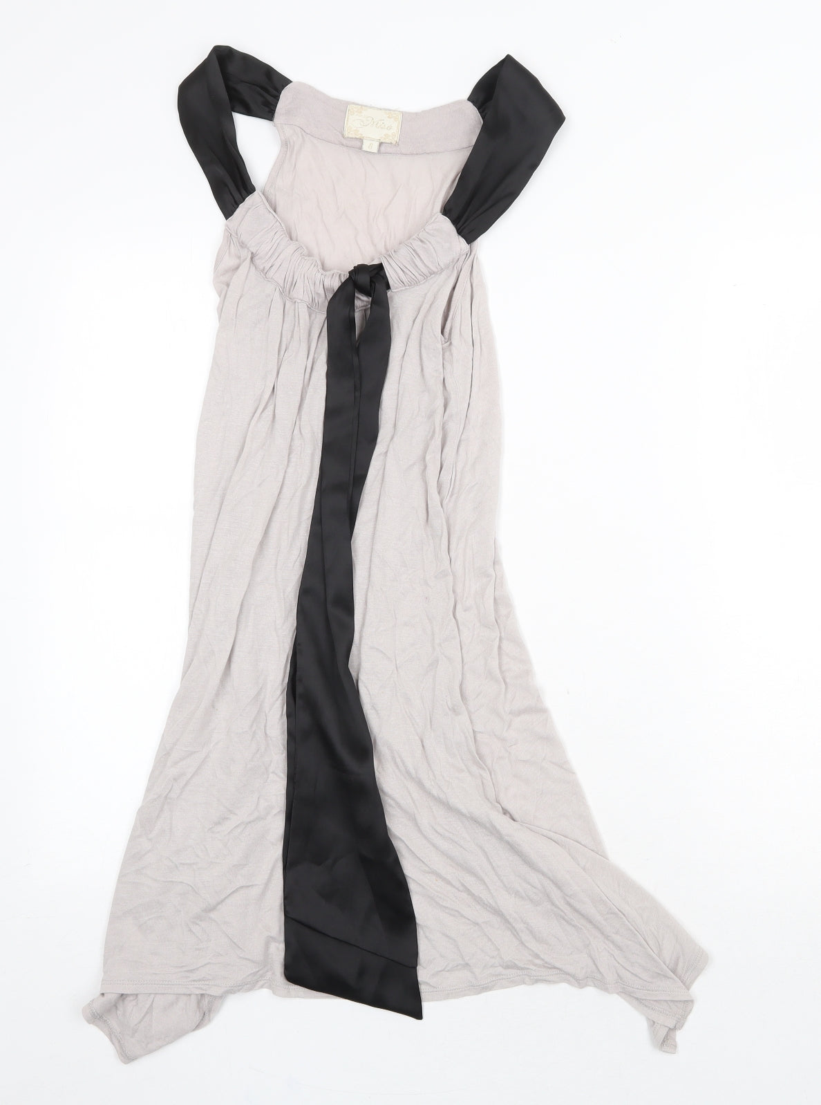 Mise Womens Grey Polyester Trapeze & Swing Size 8 Scoop Neck Pullover