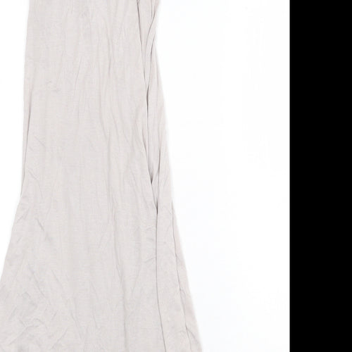 Mise Womens Grey Polyester Trapeze & Swing Size 8 Scoop Neck Pullover
