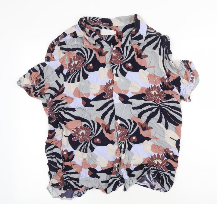 Debenhams Womens Multicoloured Floral Viscose Basic Blouse Size L Collared
