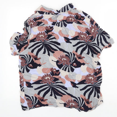 Debenhams Womens Multicoloured Floral Viscose Basic Blouse Size L Collared
