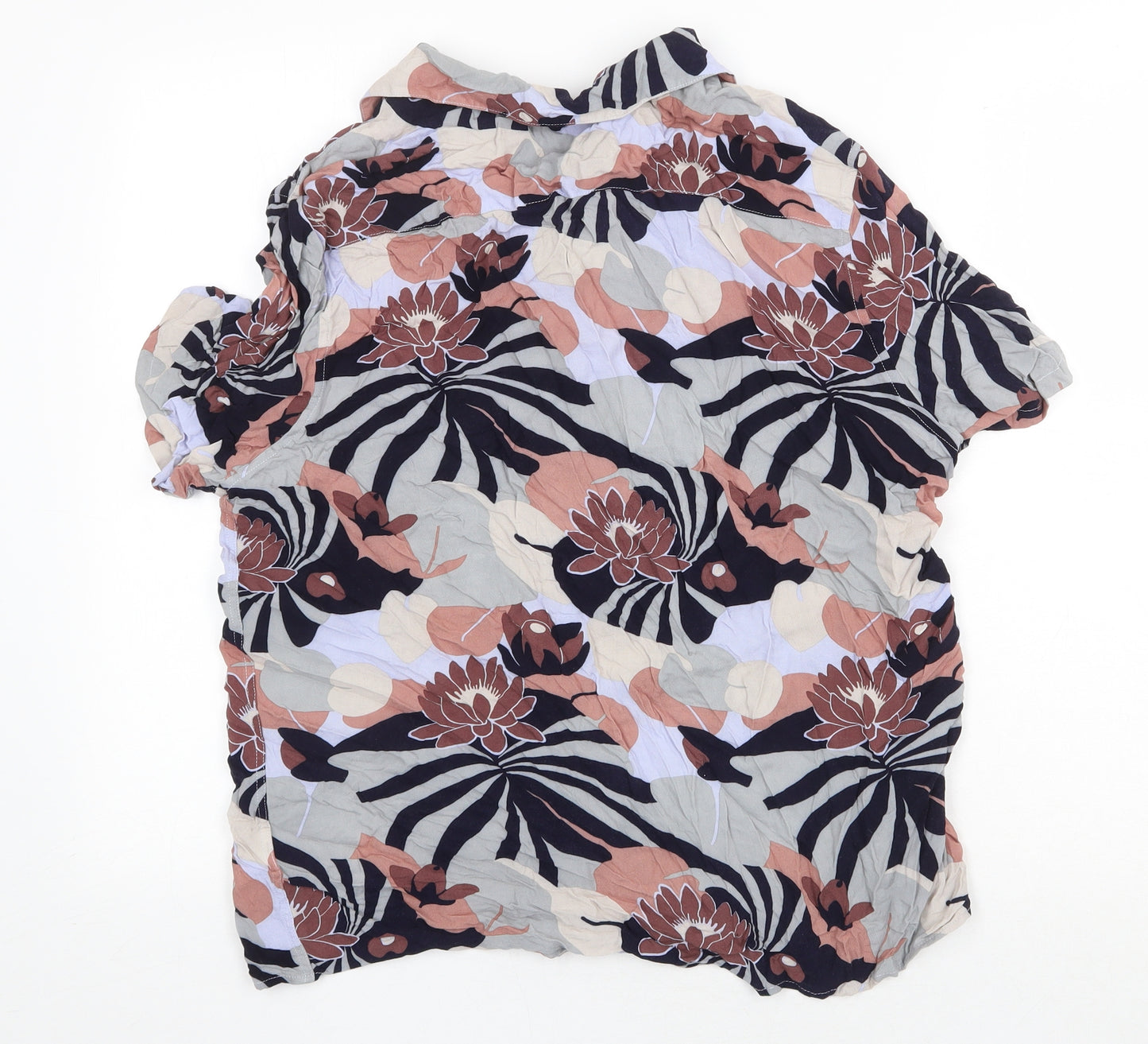 Debenhams Womens Multicoloured Floral Viscose Basic Blouse Size L Collared