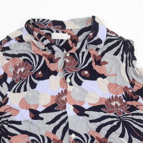 Debenhams Womens Multicoloured Floral Viscose Basic Blouse Size L Collared