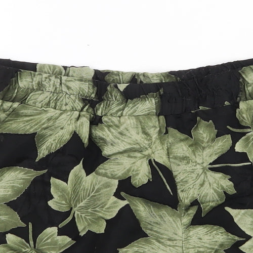 New Look Womens Green Floral Polyester Bermuda Shorts Size 8 Regular Pull On