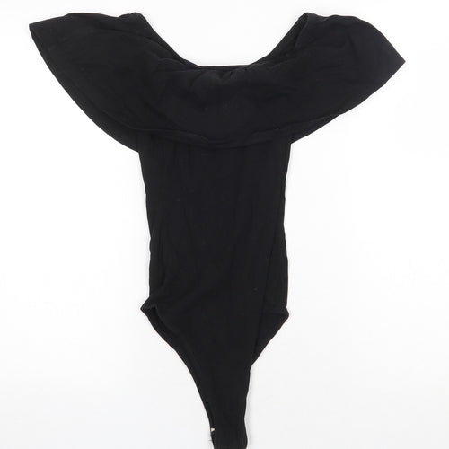 Primark Womens Black Cotton Bodysuit One-Piece Size 4 Snap
