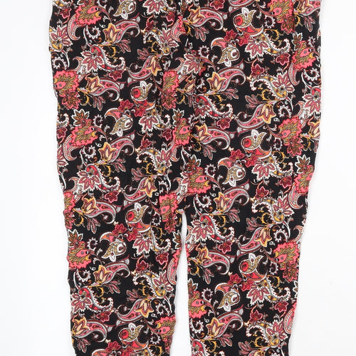Preworn Womens Multicoloured Paisley Cotton Trousers Size 30 in Regular Tie
