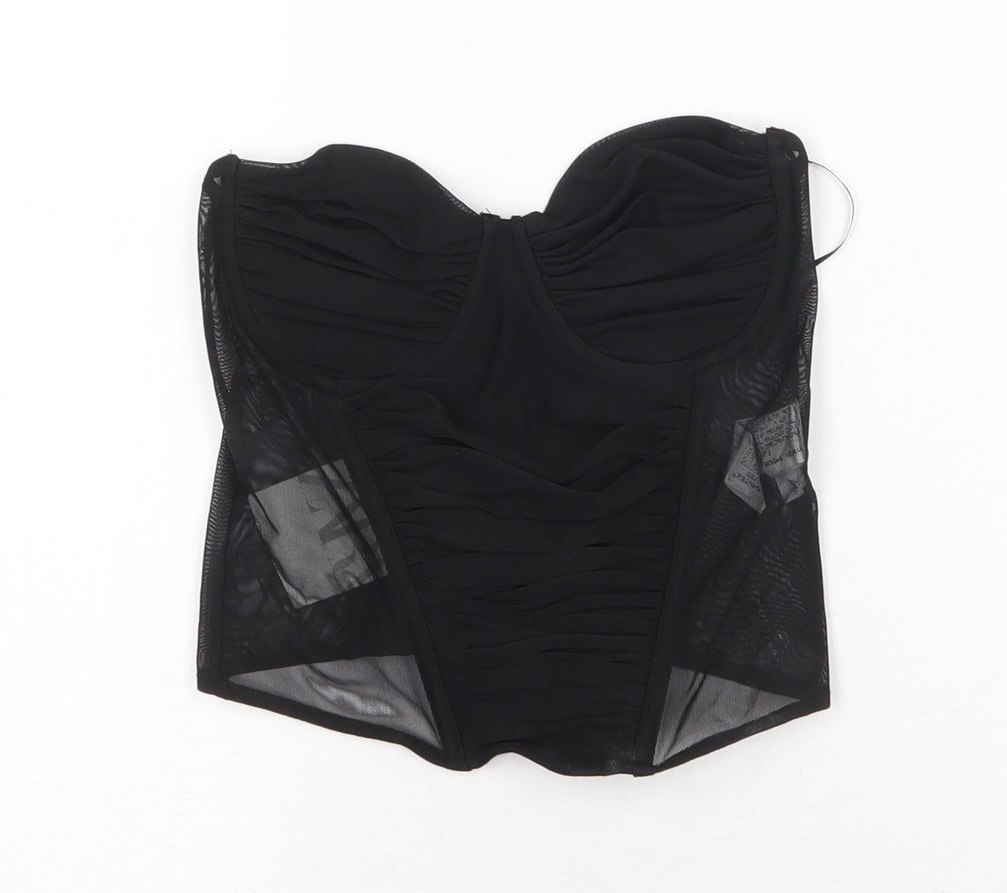 Zara Womens Black Polyester Basic Tank Size S Sweetheart