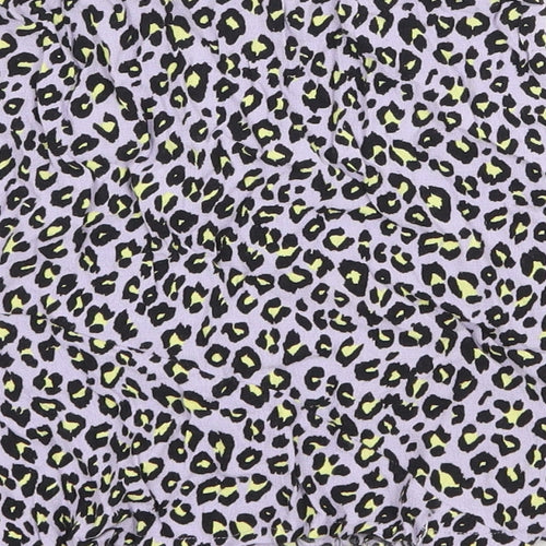 Miss Selfridge Womens Purple Animal Print Polyester Mini Skirt Size 4 Zip - Leopard Print