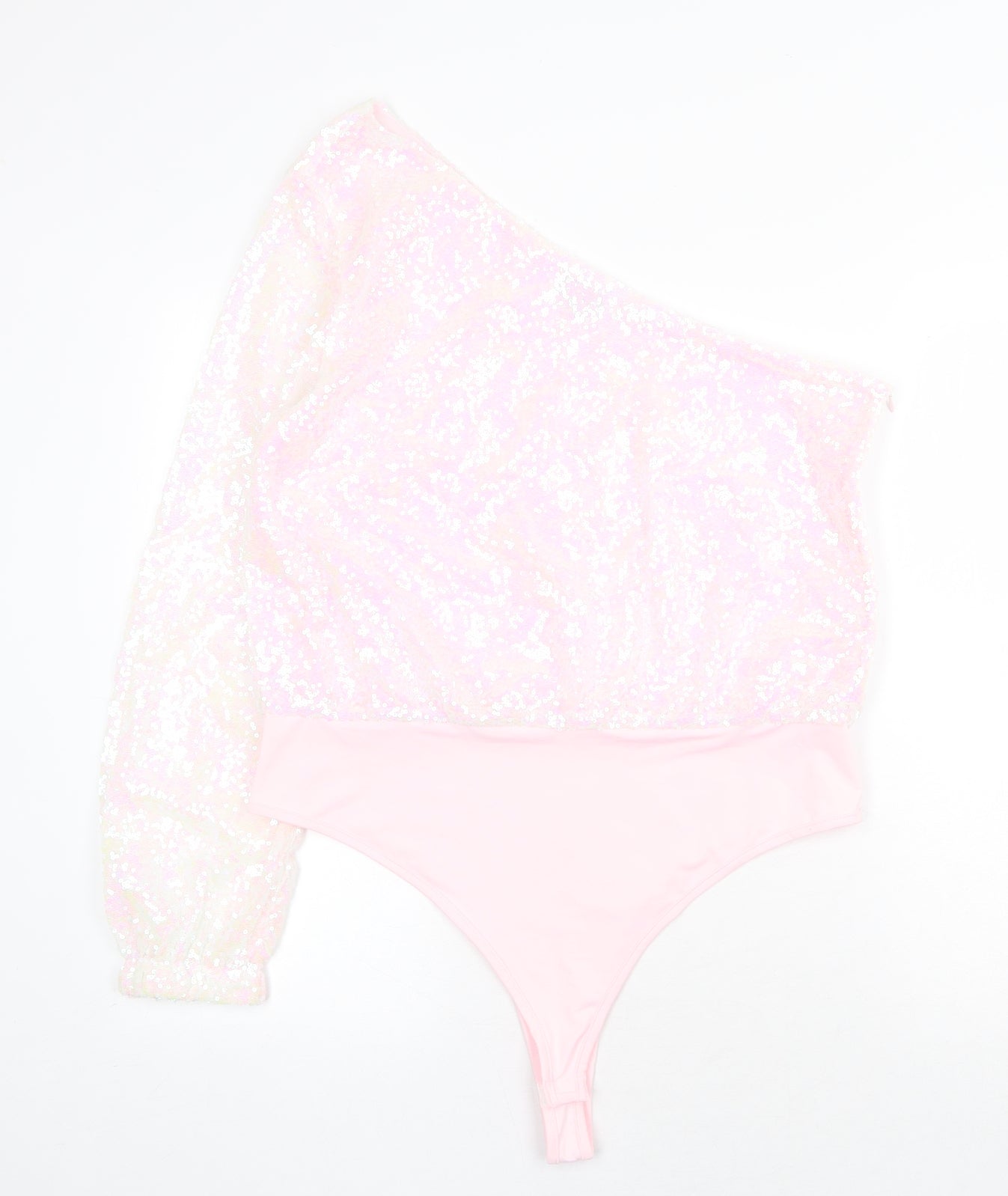 In the Style Womens Pink Polyester Bodysuit One-Piece Size 16 Snap